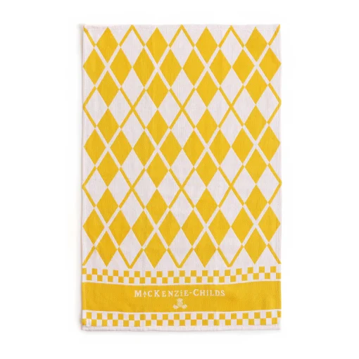 Argyle Dish Towels - Yellow - Set Of 3