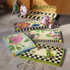 Awning Stripe Double Door Welcome Mat