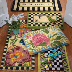 Awning Stripe Double Door Welcome Mat