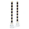 Bands Dinner Candles - Navy - Set Of 2