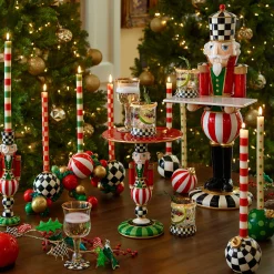 Bands Dinner Candles - Red - Set Of 2