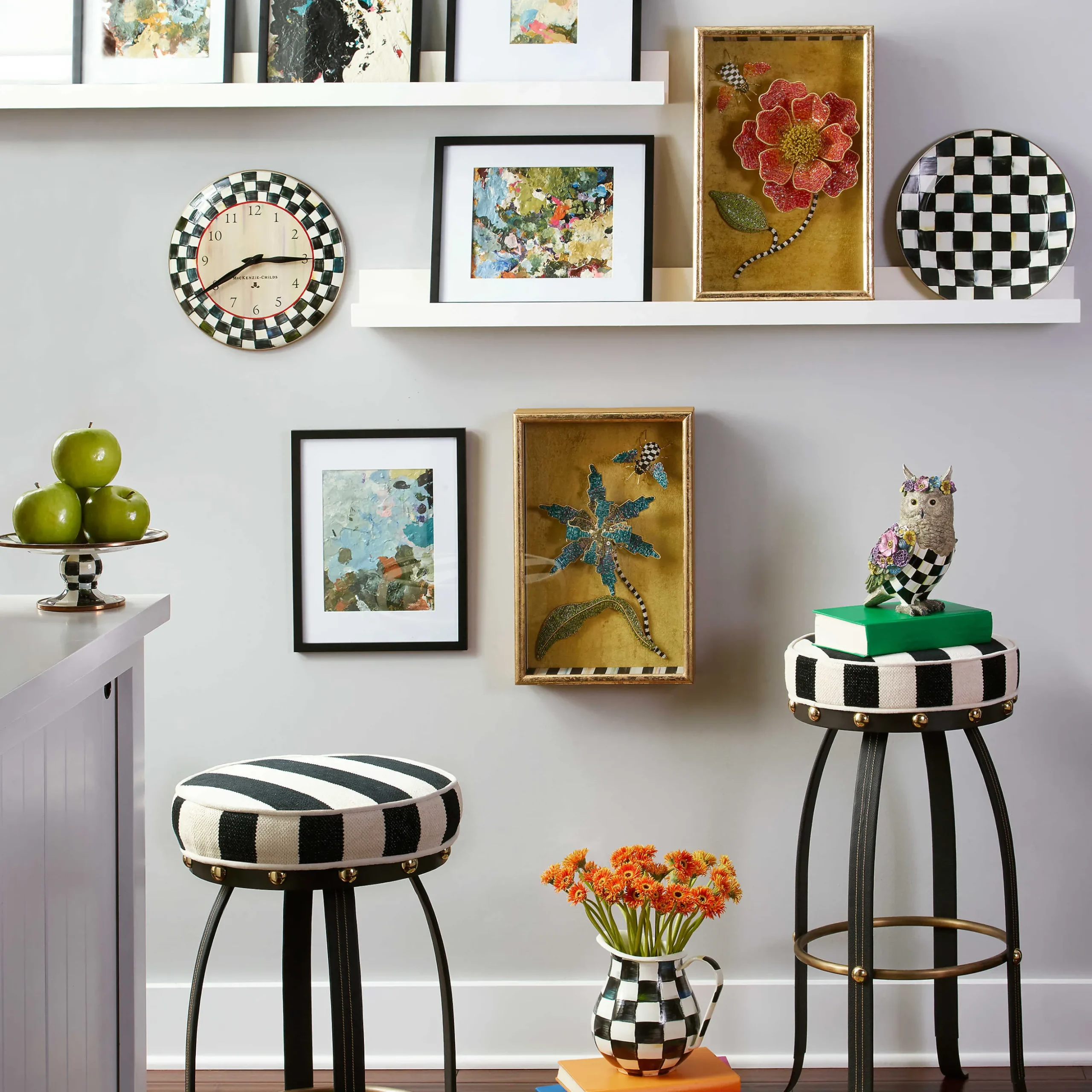 Beaded Peony Shadow Box