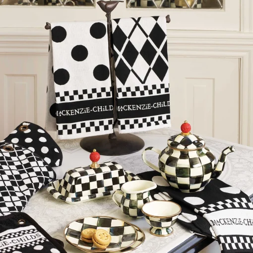 Black & White Dot Dish Towels - Set Of 3
