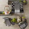 Black & White Zig Zag Potholders - Set Of 2
