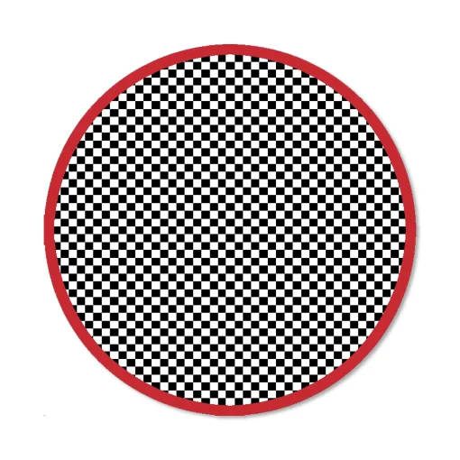 Check It Out Rug - 6' Round - Red