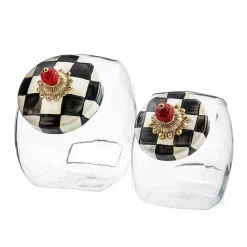 Cookie Jar With Courtly Check Enamel Lid