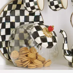 Cookie Jar With Courtly Check Enamel Lid
