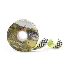 Courtly Check 1" Ribbon - Spring Green