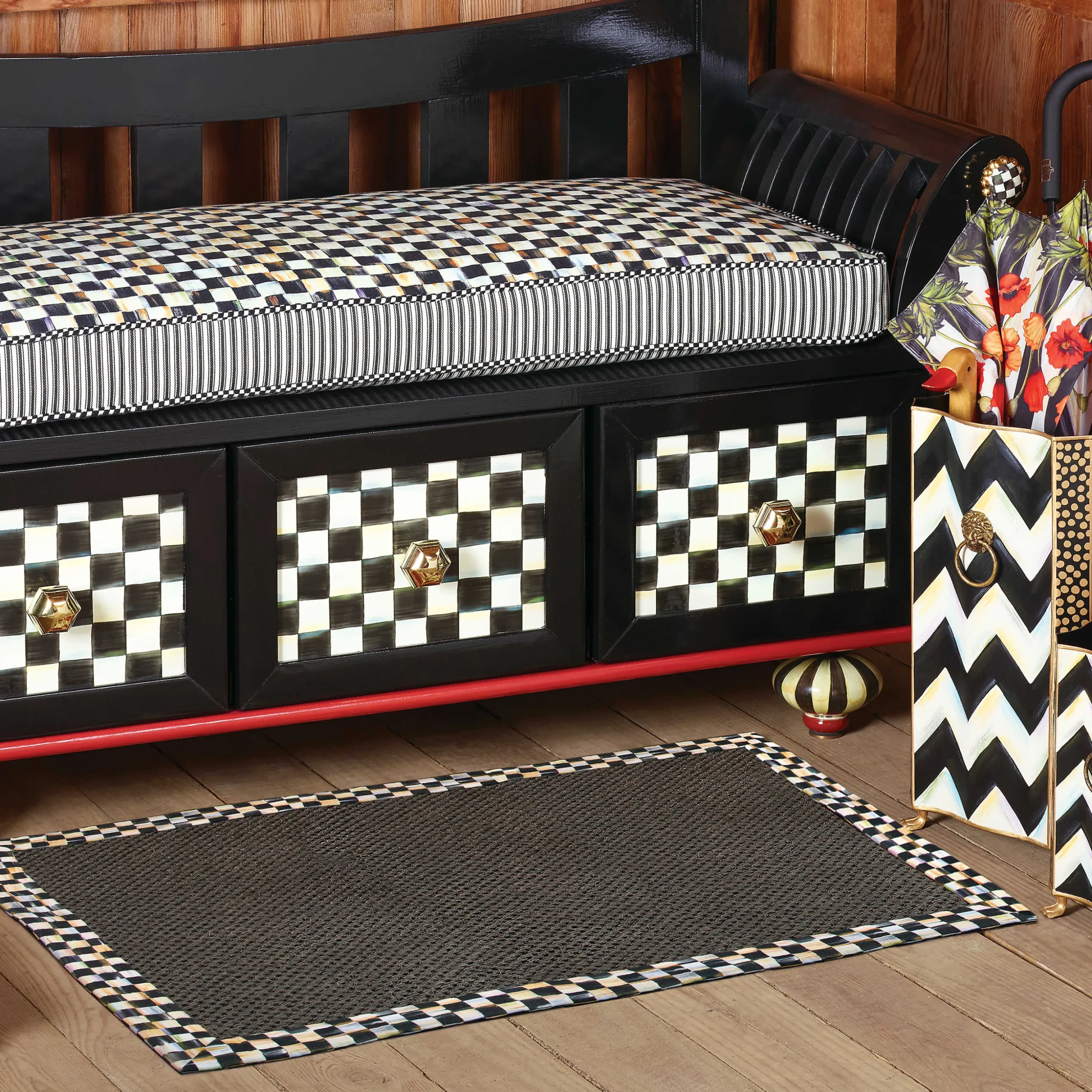 Courtly Check Black Sisal Rug - 3' X 5'