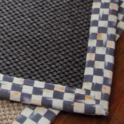 Courtly Check Black Sisal Rug - 2'6" X 9' Runner