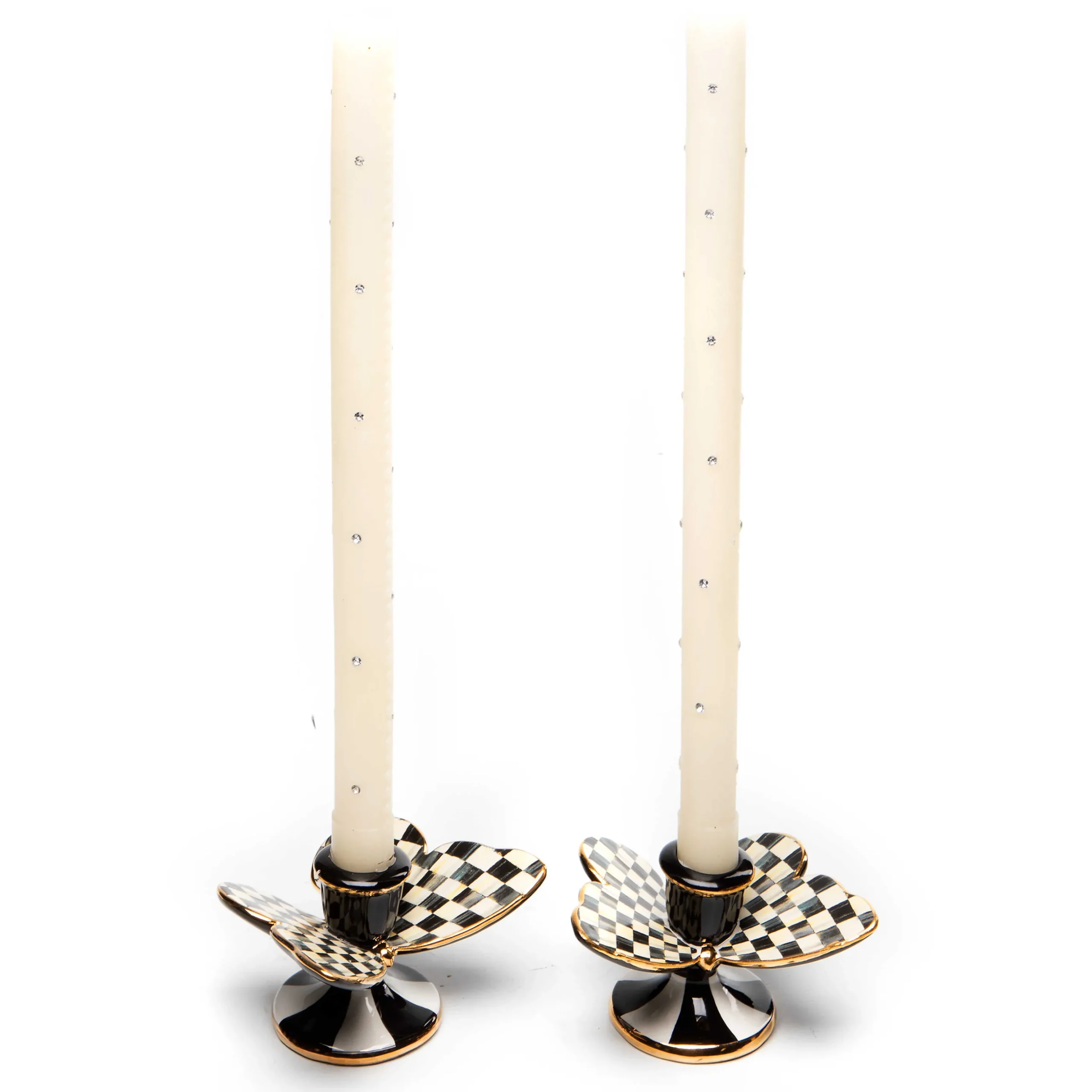 Courtly Check Butterfly Candle Holders - Set Of 2