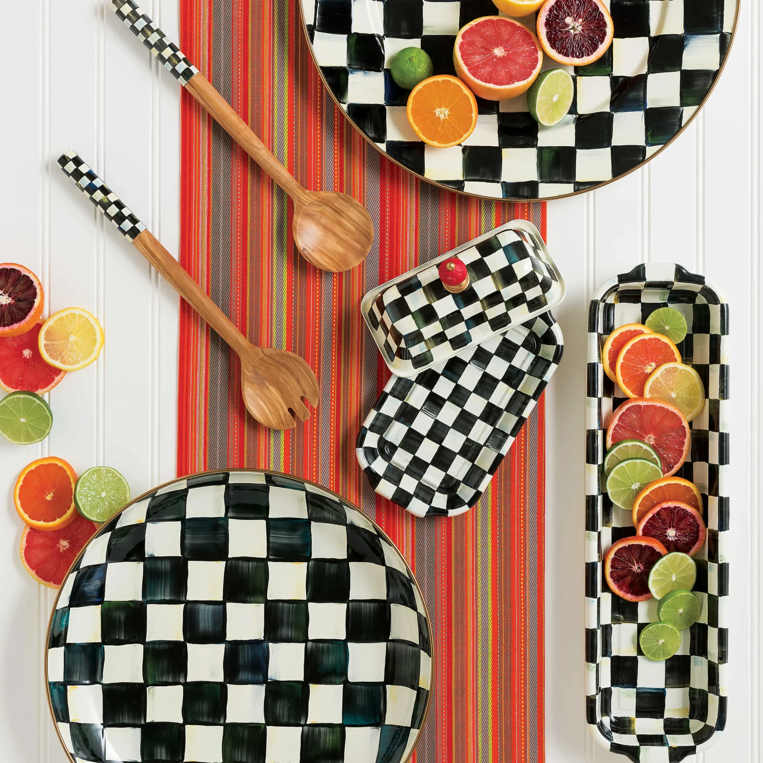 Courtly Check Enamel Baguette Dish