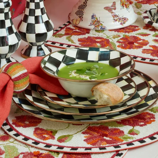 Courtly Check Enamel Breakfast Bowl