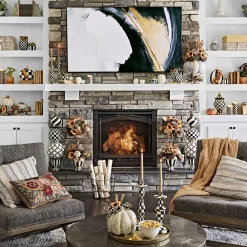 Courtly Check Enamel Candlestick - Large