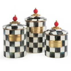 Courtly Check Enamel Canister - Large