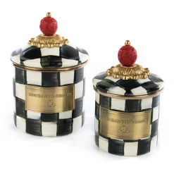 Courtly Check Enamel Canister - Mini