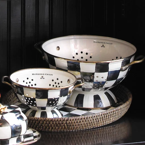 Courtly Check Enamel Colander - Small