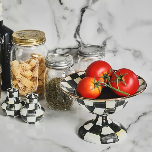Courtly Check Enamel Compote - Small