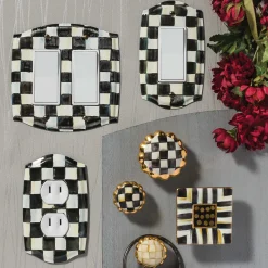 Courtly Check Enamel Double Outlet Cover