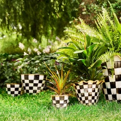 Courtly Check Enamel Garden Pot - Extra Large