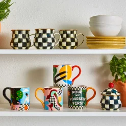 Courtly Check Enamel Lidded Sugar Bowl