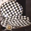 Courtly Check Enamel Oval Platter - Small
