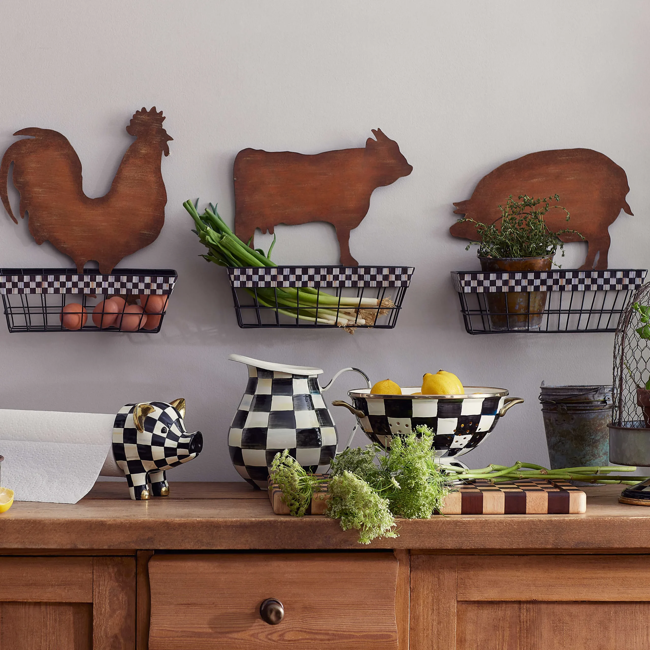 Courtly Check Enamel Pitcher