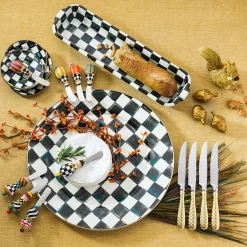 Courtly Check Enamel Serving Platter