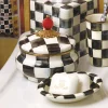 Courtly Check Enamel Squashed Pot