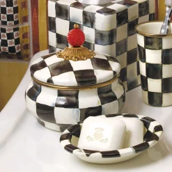 Courtly Check Enamel Squashed Pot