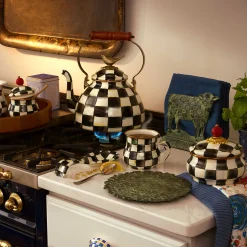 Courtly Check Enamel Squashed Pot