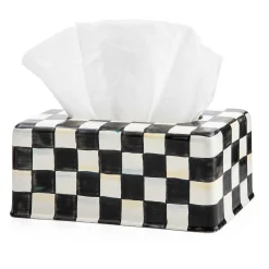 Courtly Check Enamel Standard Tissue Box Cover