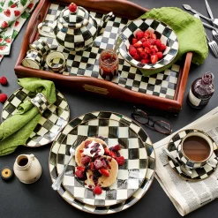 Courtly Check Enamel Teacup