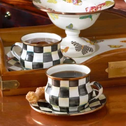 Courtly Check Enamel Teacup