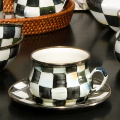 Courtly Check Enamel Teacup