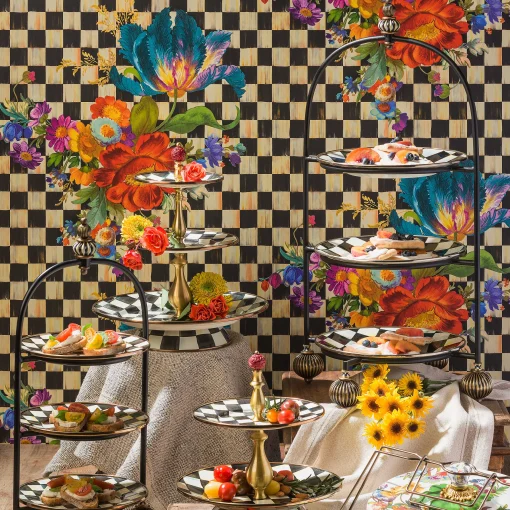 Courtly Check Enamel Two Tier Sweet Stand
