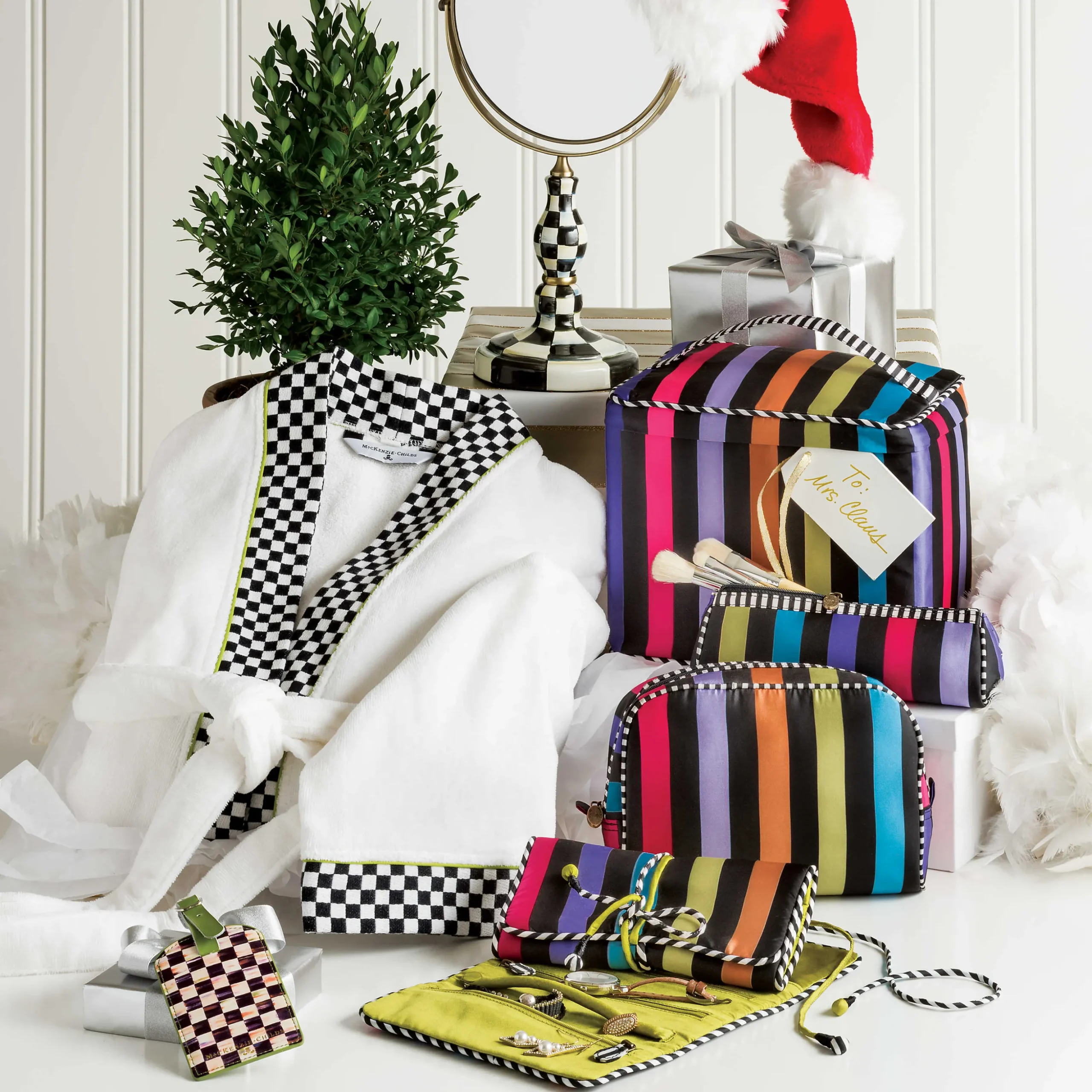 Courtly Check Enamel Vanity Mirror