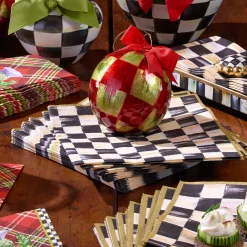 Courtly Check Paper Napkins - Dinner - Gold