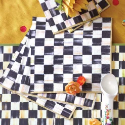 Courtly Check Paper Napkins - Dinner - Gold