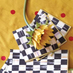 Courtly Check Paper Napkins - Cocktail - Gold