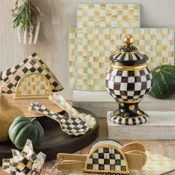 Courtly Check Paper Napkins - Dinner - Gold