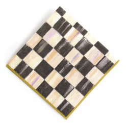 Courtly Check Paper Napkins - Cocktail - Gold