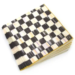 Courtly Check Paper Napkins - Dinner - Gold