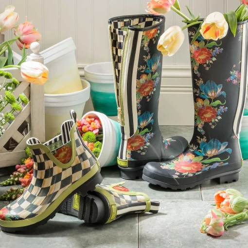 Courtly Check Rain Boots - Short - Size 6