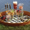 Courtly Check Rattan & Enamel Party Tray