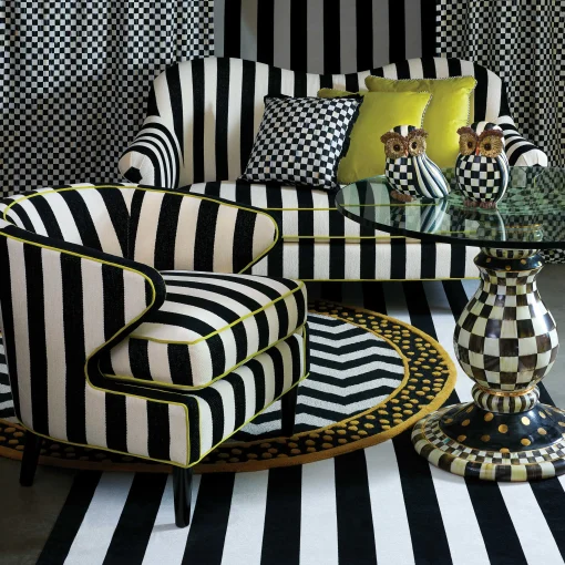 Courtly Check Ruffled Square Pillow