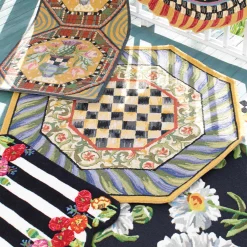 Courtly Check Rug - 5' Octagon - Purple & Green