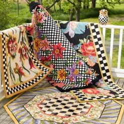 Courtly Check Rug - 5' Octagon - Purple & Green