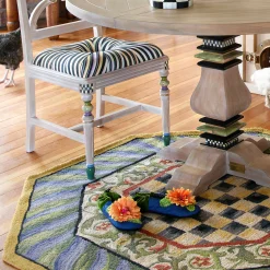 Courtly Check Rug - 5' Octagon - Purple & Green