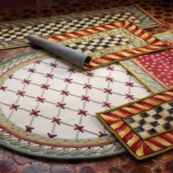 Courtly Check Rug - 3' X 5' - Red & Gold